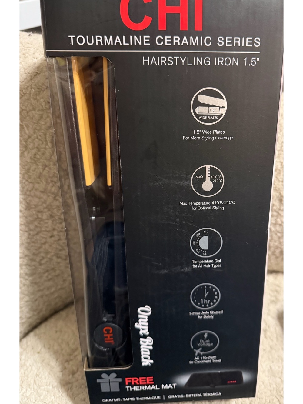 CHI Tourmaline Ceramic 1.5" Hairstyling Iron - new in sealed box